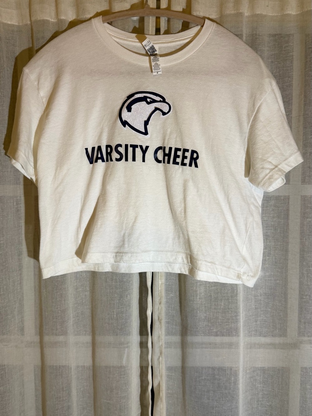 Varsity Cheer White Cropped Tee